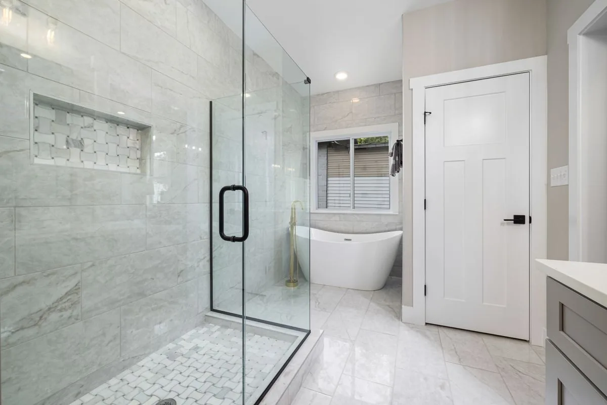Bright modern remodeled bathroom