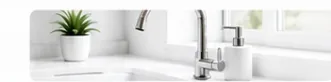 Clean modern kitchen sink and faucet